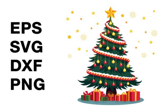 A Christmas Tree Illustration Fit for Festive Embroidery Projects