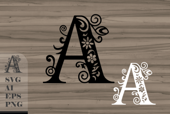 A Delicate Floral Letter a for Embroidery Projects