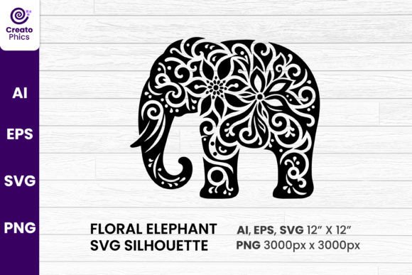 A Design Review for the Floral Decorative Elephant Silhouette