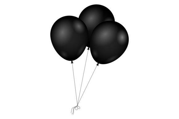 A Realistic Black Balloon Graphic for Crafts & Commercial Use