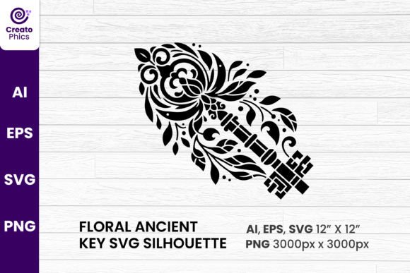 A Review of the Floral Ancient Key Graphic for Craft & Design Projects