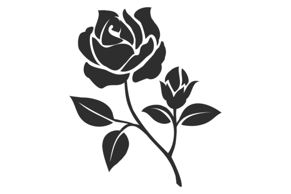 Flower Black Silhouette: A Craft-Friendly Graphic for Elegant Brands