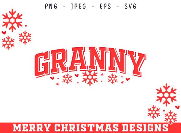 Granny Christmas Graphics for Crafts & Seasonal Branding