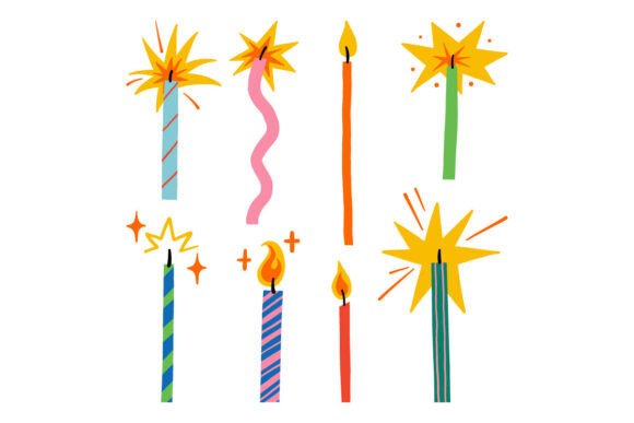 Hand Drawn Candle Graphics for Crafting & Icons