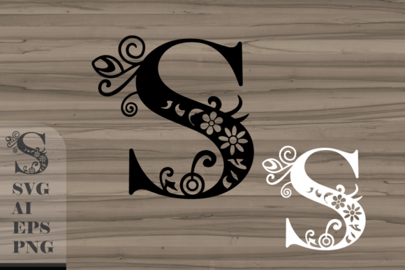 The Floral Letter S: A Versatile Graphic Asset for Crafts and Commercial Products