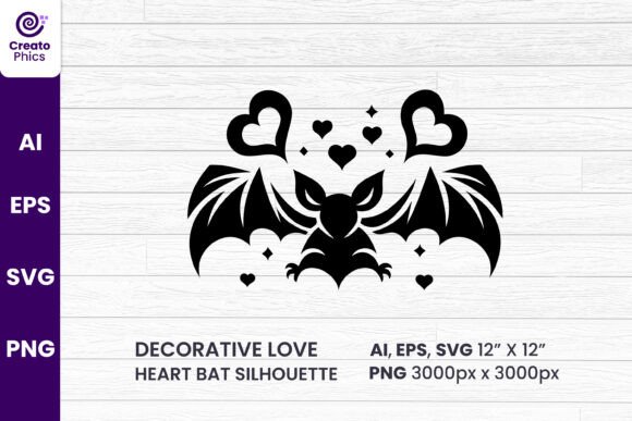 The Playful Charm of the Love Bat Silhouette Design