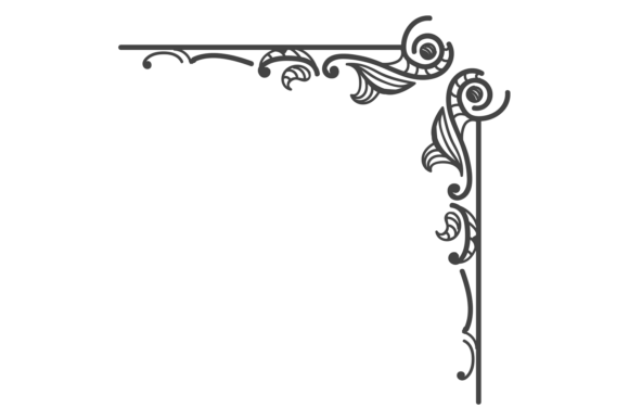 Vintage Calligraphic Corner: An Elegant Graphic for Crafts and Printables